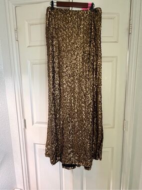 Nasty Gal Gold Sequin Maxi Skirt